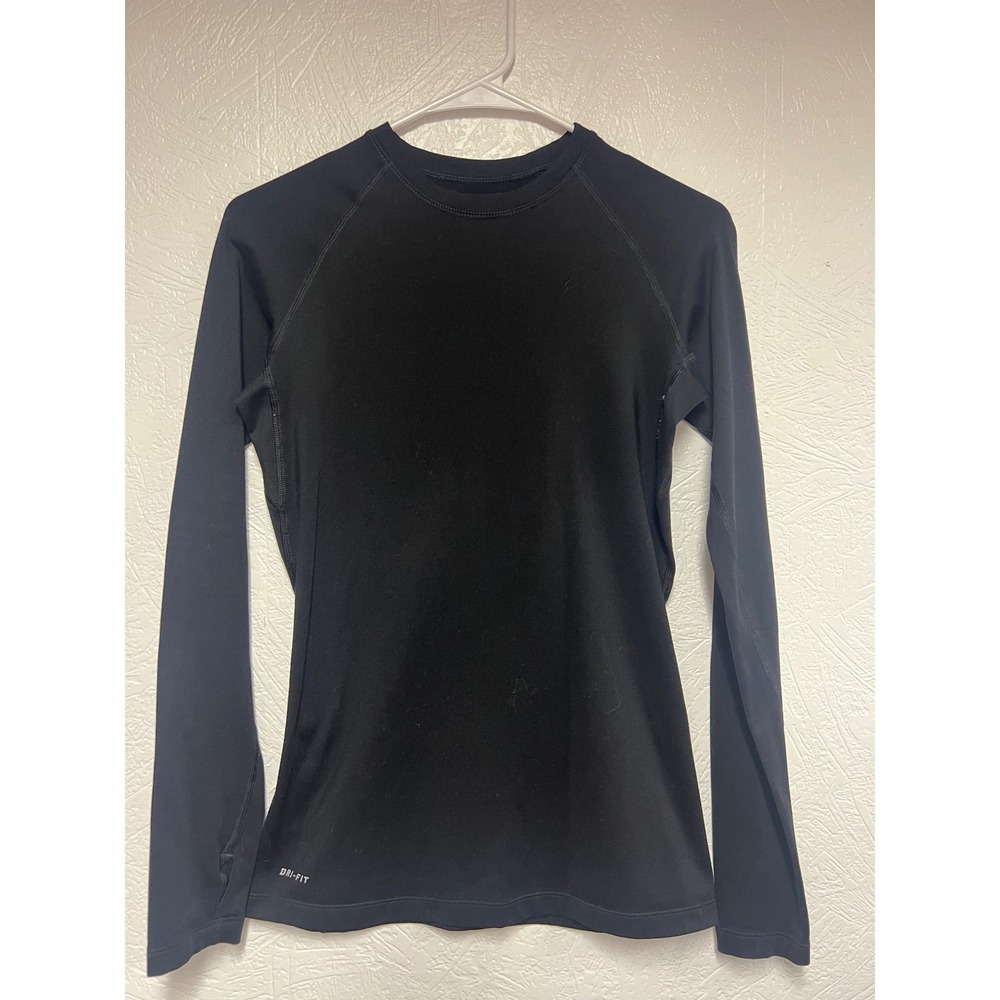 Nike Pro Combat Dri-FIT Mens Small Black Long Sleeve Compression Shirt Training